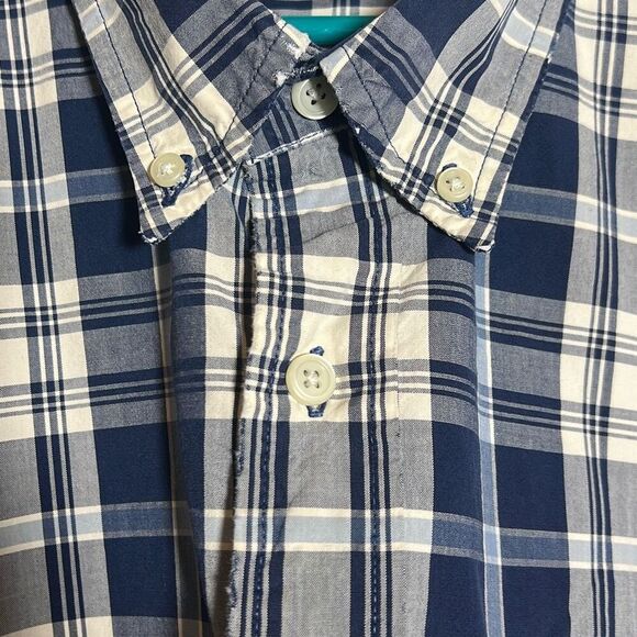 Abercrombie & Fitch Men’s Plaid Button-Up Shirt – Size XL – Navy & White - Picture 5 of 7